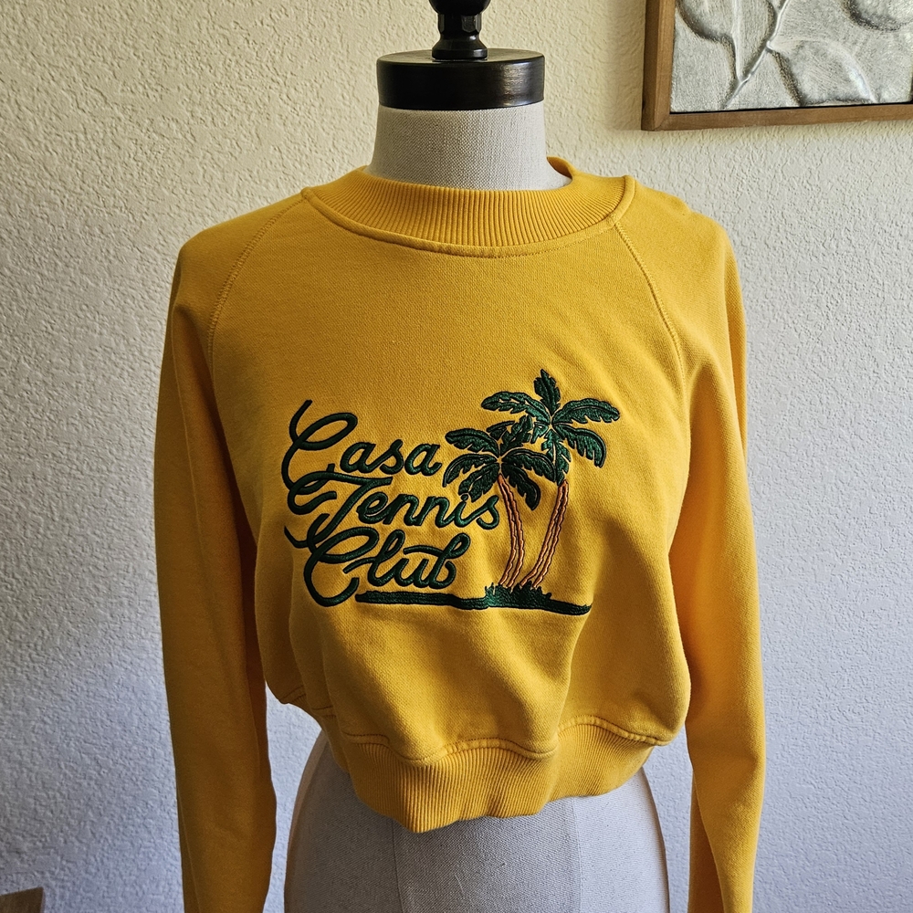 Yellow Graphic Crewneck Sweatshirt